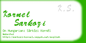 kornel sarkozi business card